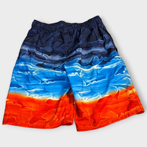 ZeroXposur Ocean Blue Orange Boys Swim Trunks Size Large 14/16 Summer Beach Pool